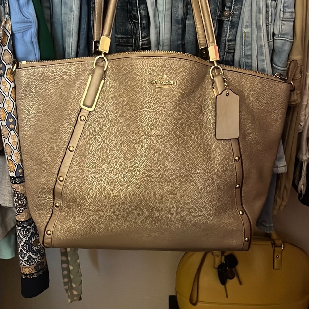 Coach Gold Tote Bag with Classic Design
